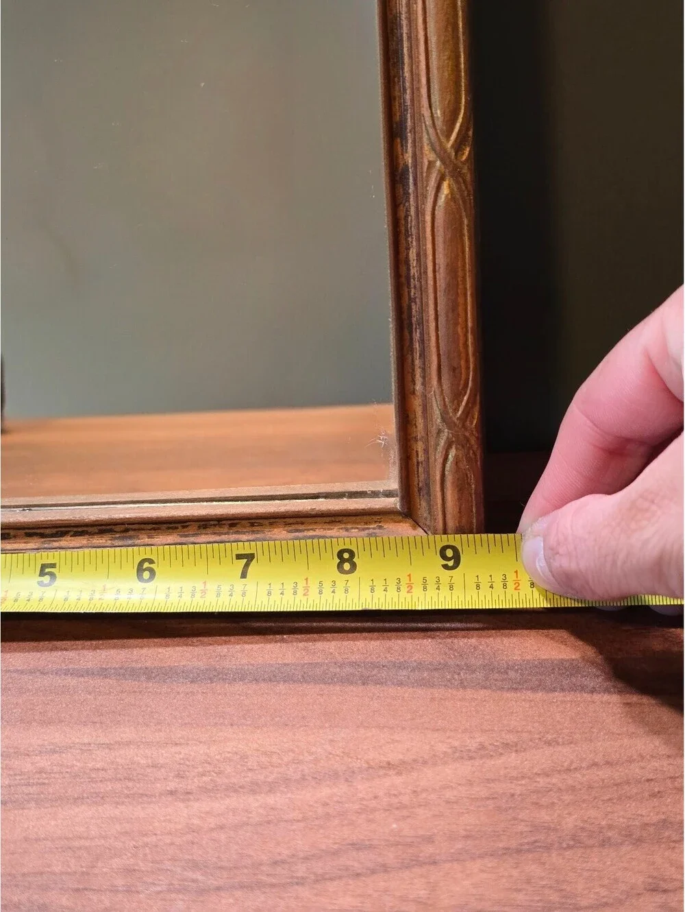Vintage Pier Mirror Wood Frame Print Insert, 22x9.5 Accent Mirror